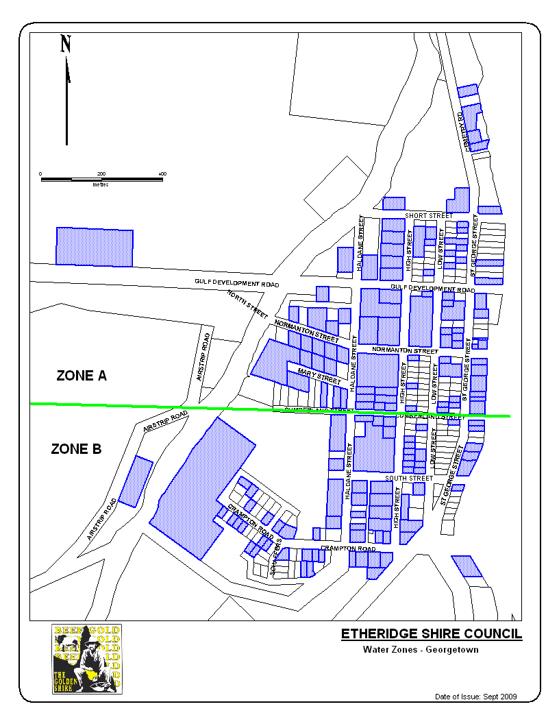 diagram of watering zones for Georgetown